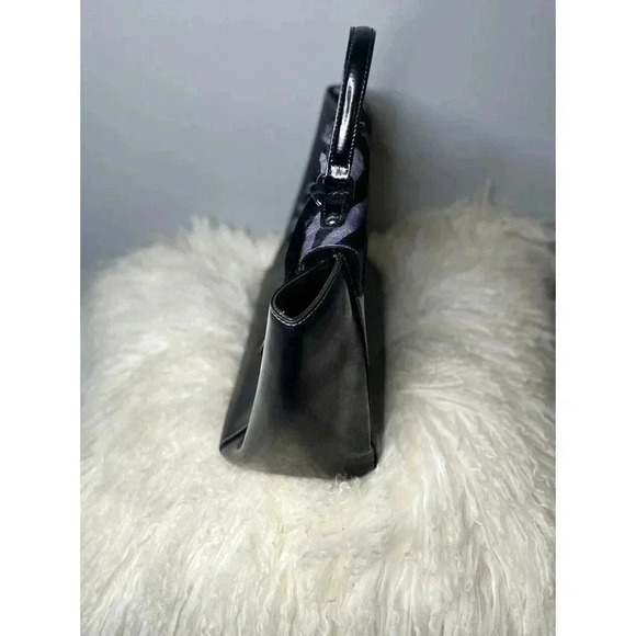 Innue Handbag Black With Purple & Black Cowhide, Tote Bag With Silver Hardware - Picture 3 of 8